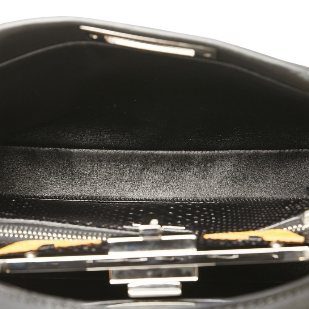 Fendi Bee Cub Bugs Python Leather Handbag Black - image 7